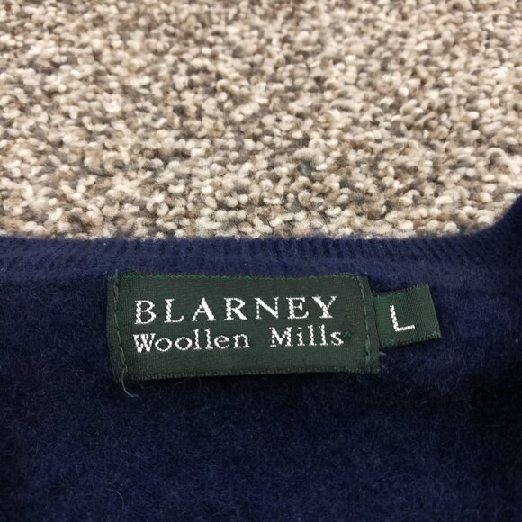 Blarney Woollen Mills Sweater 100% Cashmere V Neck Pullover Blue Womens Large - Picture 3 of 10